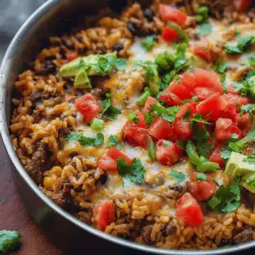 Mexican Beef and Rice Skillet