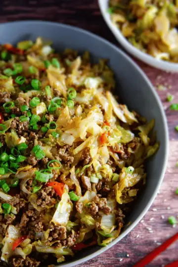 Ground Beef and Cabbage Stir Fry