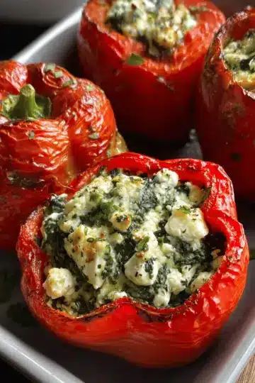 Spinach and Feta Stuffed Peppers