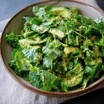 Raw Green Salad with Honey Mustard Dressing (Paleo, Vegan)