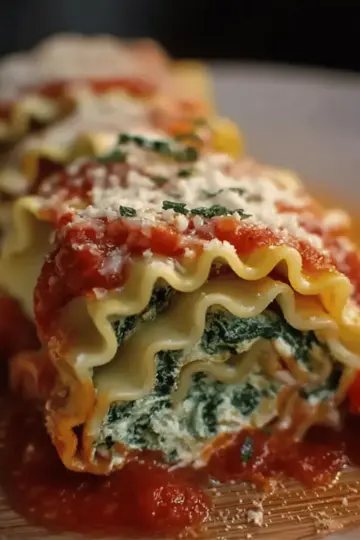 Spinach Lasagna Roll Ups