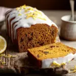 Pumpkin bread with lemon icing
