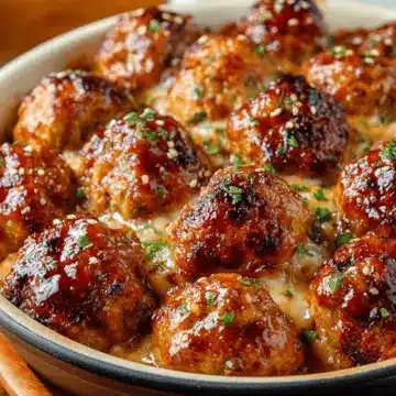 Honey Garlic Meatball Rice Bake Recipe