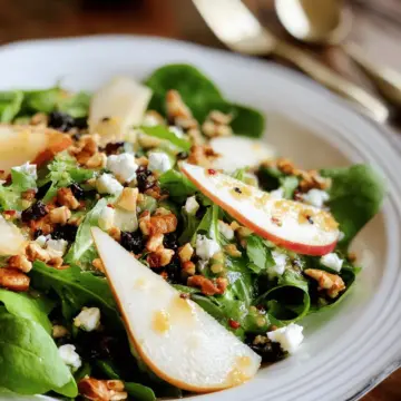 Pear Salad with Warm Honey Lemon Vinaigrette