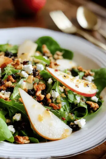 Pear Salad with Warm Honey Lemon Vinaigrette