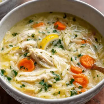 Lemon Chicken Orzo Soup