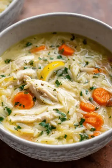 Lemon Chicken Orzo Soup
