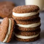 Ginger Molasses Sandwich Cookies with Eggnog Frosting