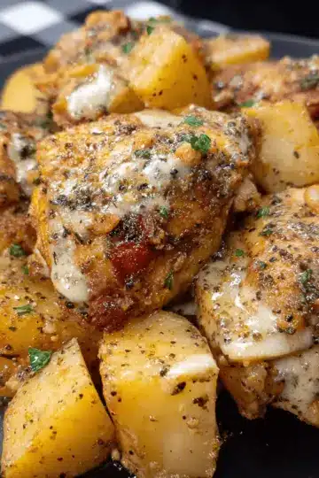 Crockpot Garlic Parmesan Chicken and Potatoes