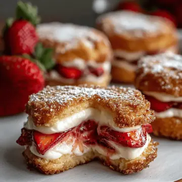 Fried Strawberry Cheesecake Sandwiches