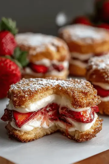 Fried Strawberry Cheesecake Sandwiches