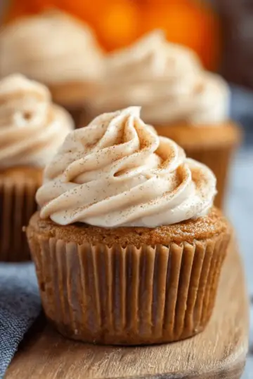 Pumpkin Cupcakes with Cinnamon Cream Cheese Frosting