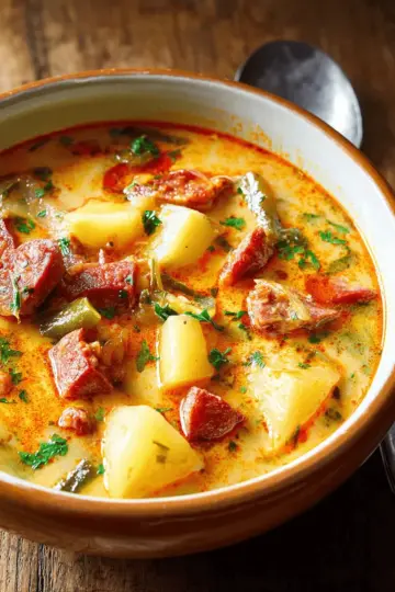 Spanish Potato Soup with Chorizo