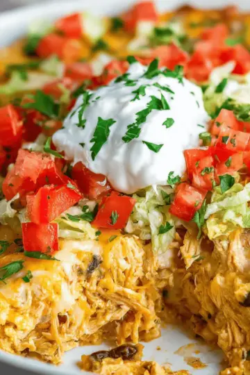 Healthy Chicken Taco Casserole (Dump & Bake!)