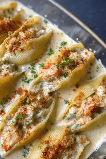 Seafood Stuffed Shells with Shrimp and Crab