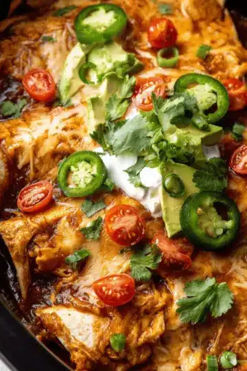 Slow Cooker Chicken Enchiladas