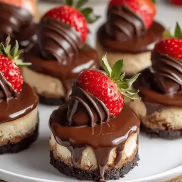 Chocolate Covered Strawberry Mini Cheesecakes
