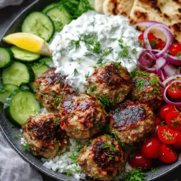 Home Cookbook Blog Recipes Amazon Store About Me Contact Me Greek Turkey Meatballs with Tzatziki Sauce