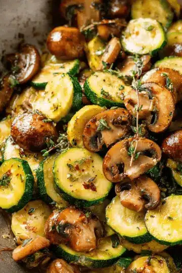 Skillet Zucchini and Mushrooms