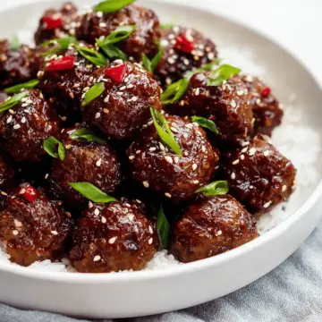 Sticky Mongolian Beef Meatballs