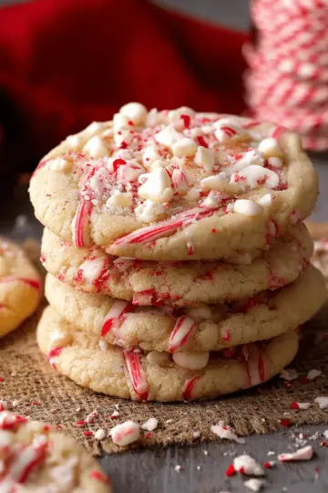 White Chocolate Candy Cane Cookies
