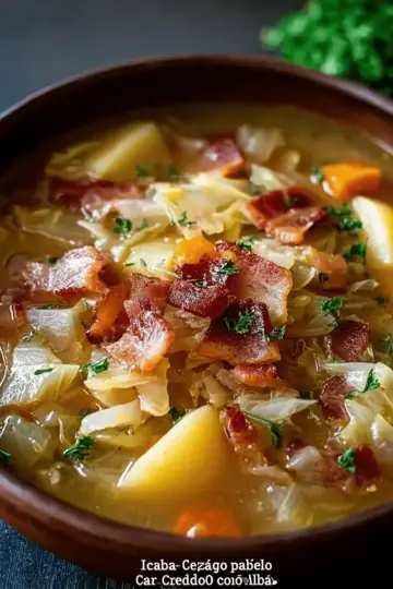 Irish Bacon Cabbage and Potato Soup