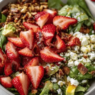 Strawberry Crunch Salad with Champagne Vinaigrette.