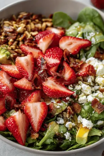Strawberry Crunch Salad with Champagne Vinaigrette.