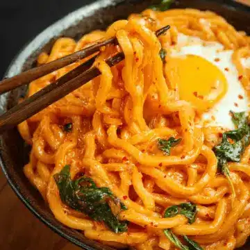 Creamy Gochujang Udon Noodles