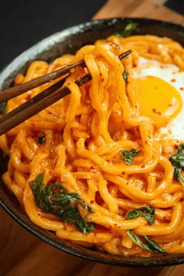 Creamy Gochujang Udon Noodles