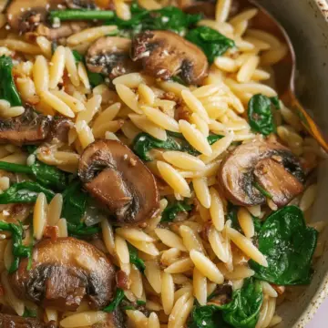 Mushroom Spinach Orzo