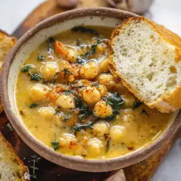 Vegan Garlic Chickpea Soup