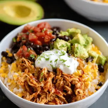 Slow Cooker Chicken Burrito Bowls