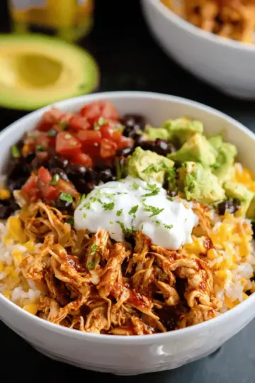 Slow Cooker Chicken Burrito Bowls