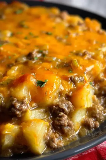 Cheesy Ground Beef & Potato Casserole
