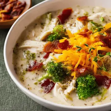 Slow-Cooker Loaded Broccoli & Chicken Soup