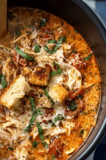 Crockpot Chicken Parmesan Soup