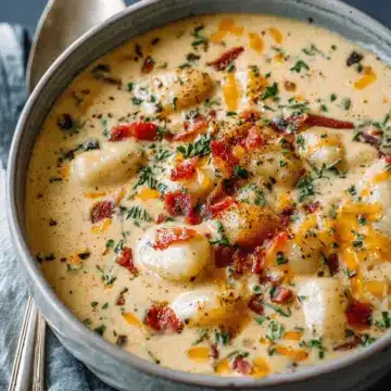 Bacon Cheddar Gnocchi Soup