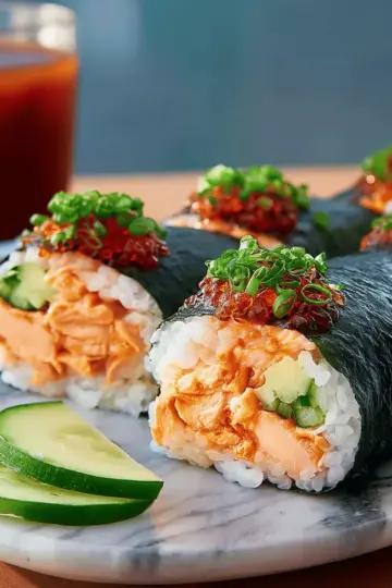 Spicy Salmon Sushi Roll-Ups