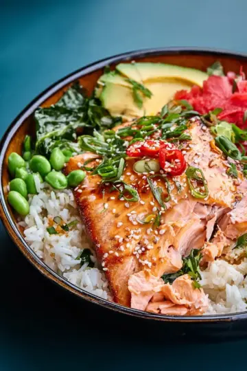 Coconut Rice Salmon Bowl