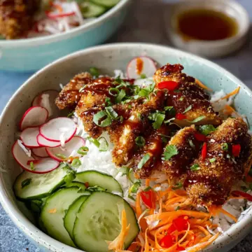 Crispy Coconut Chicken Rice Bowls
