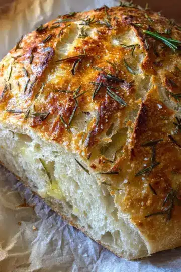 Rosemary and Roasted Garlic Artisan Bread