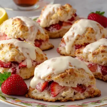 Strawberry Lemon Cream Scones