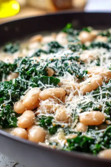 Creamy White Beans with Kale and Parmesan