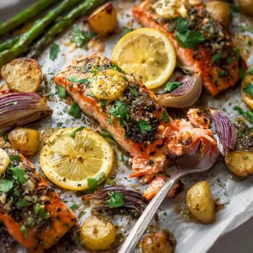 Lemon Garlic Butter Sheet Pan Salmon