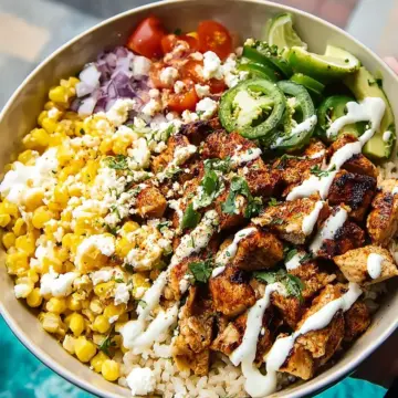 Street Corn-Chicken Burrito Bowl