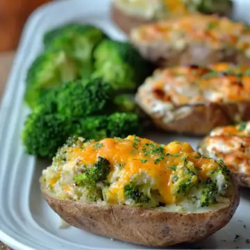 Broccoli Cheddar Twice Baked Potatoes