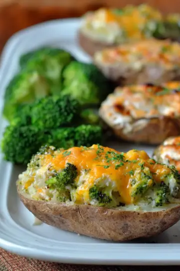 Broccoli Cheddar Twice Baked Potatoes