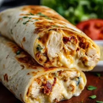 Cheesy Garlic Chicken Wraps