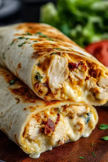 Cheesy Garlic Chicken Wraps